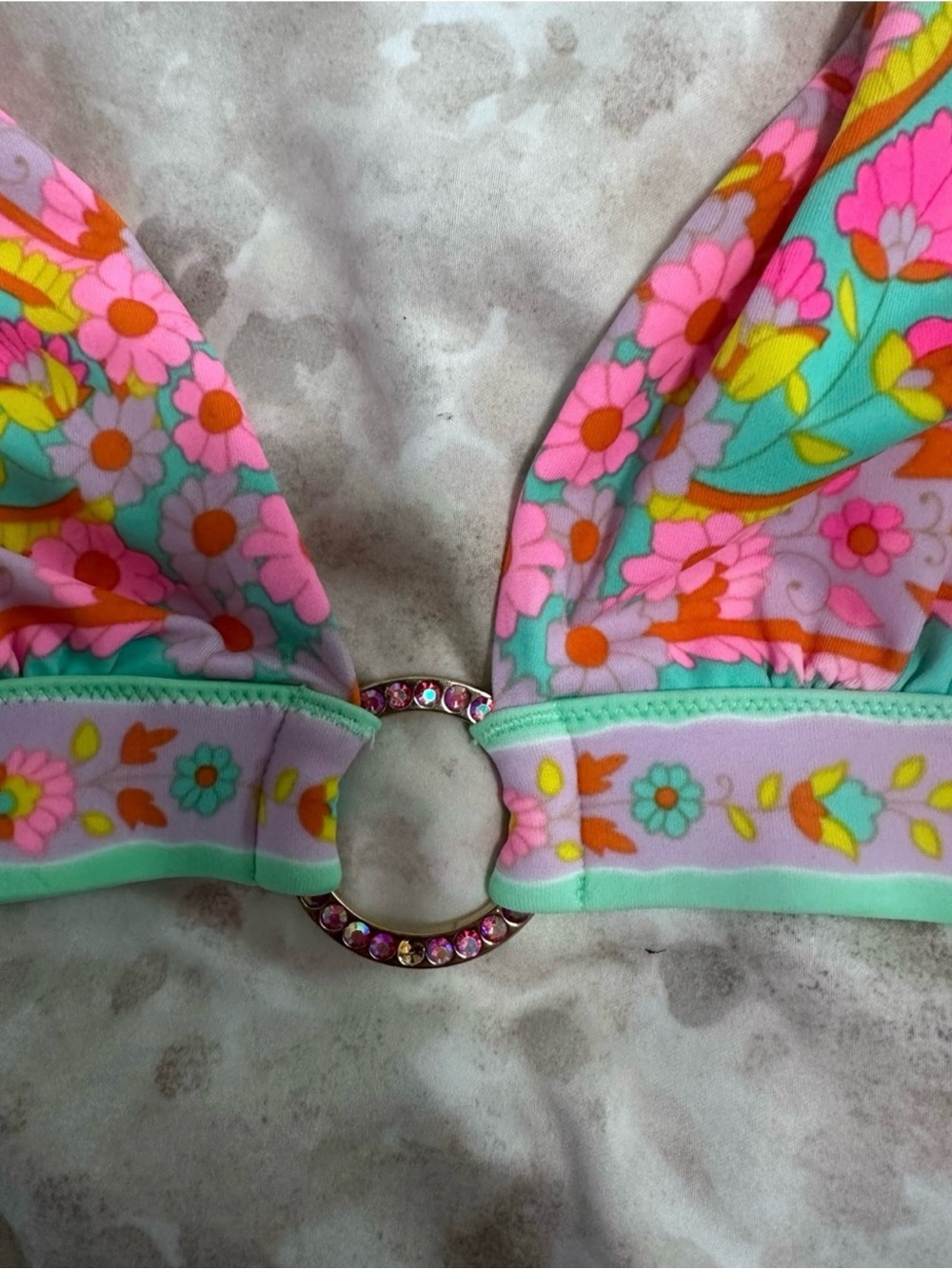 Victoria’s Secret Mint & Pink Floral Bikini Set - Picture 2 of 4